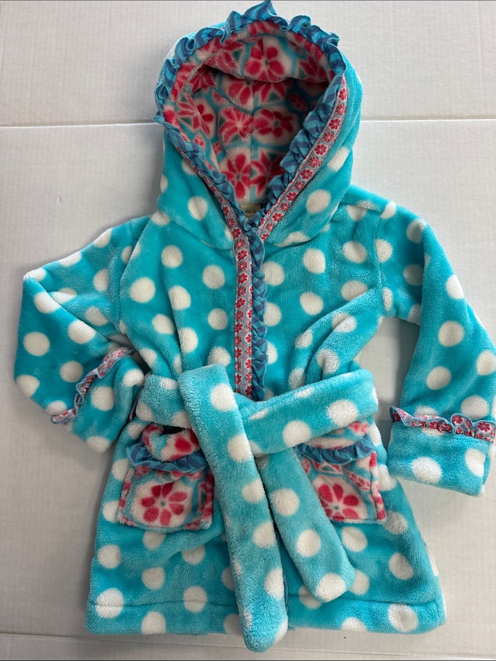 Matilda Jane Once Upon a Time Silver Pieces Robe XS Teal polka dot